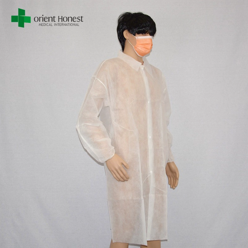 Disposable White PP lab coat for laboratory wholesaler with FDA