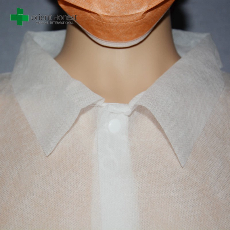 Disposable White PP lab coat for laboratory wholesaler with FDA