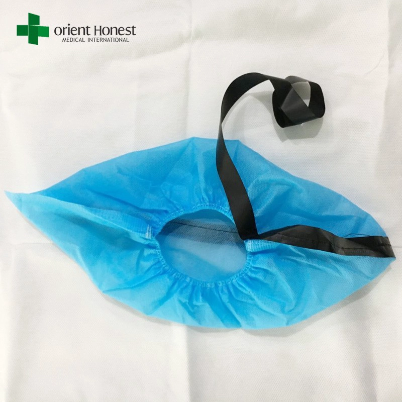 Tapa de zapato antiestático azul PP no tejido desechable con tiras