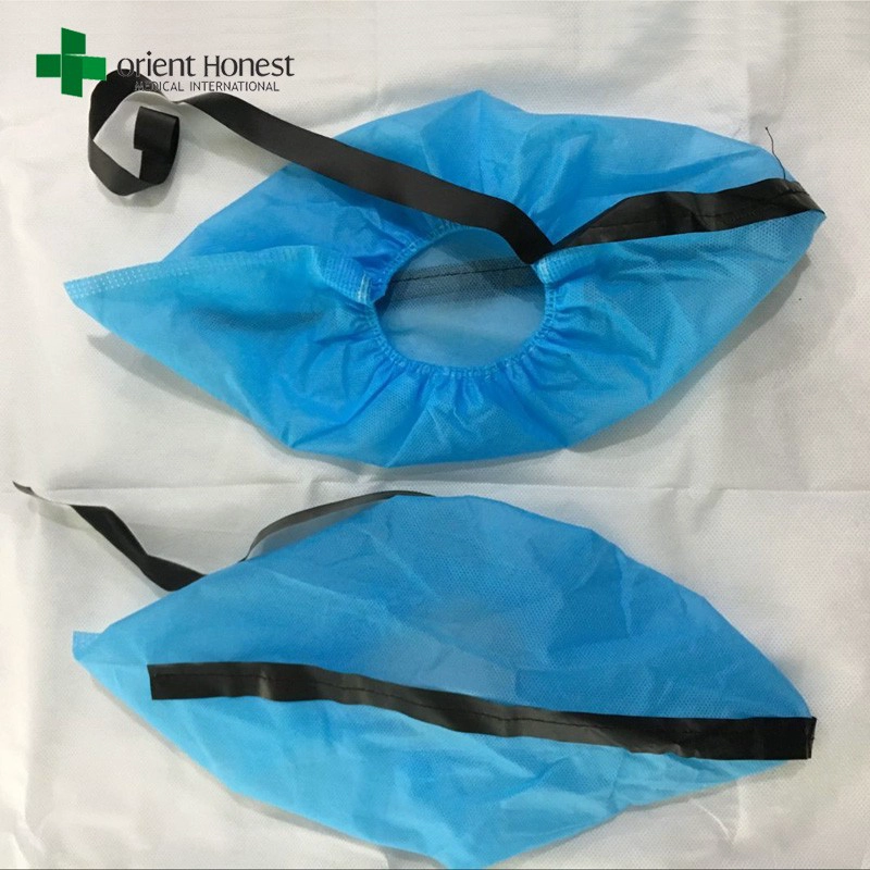 Tapa de zapato antiestático azul PP no tejido desechable con tiras
