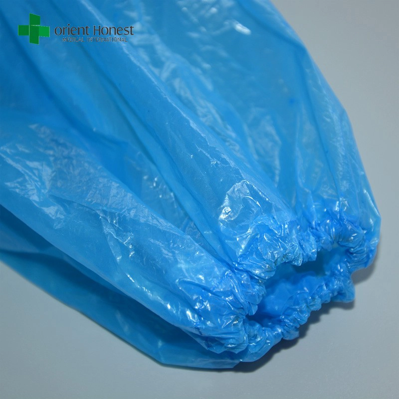 Disposable elastic plastic waterproof blue PE sleeve cover suppliers