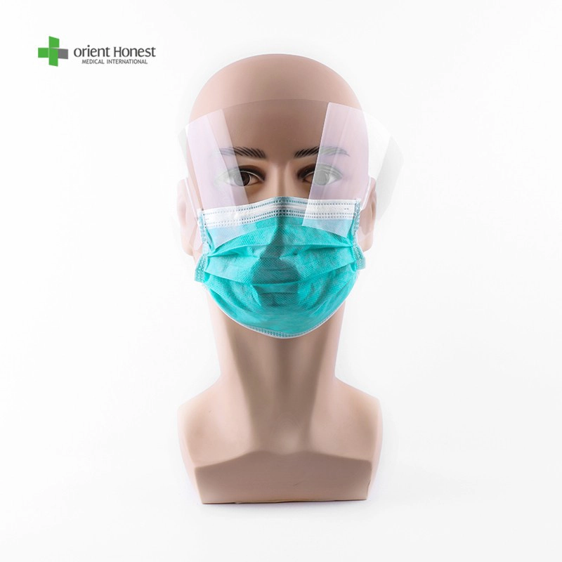 Disposable non woven mask with eye shield