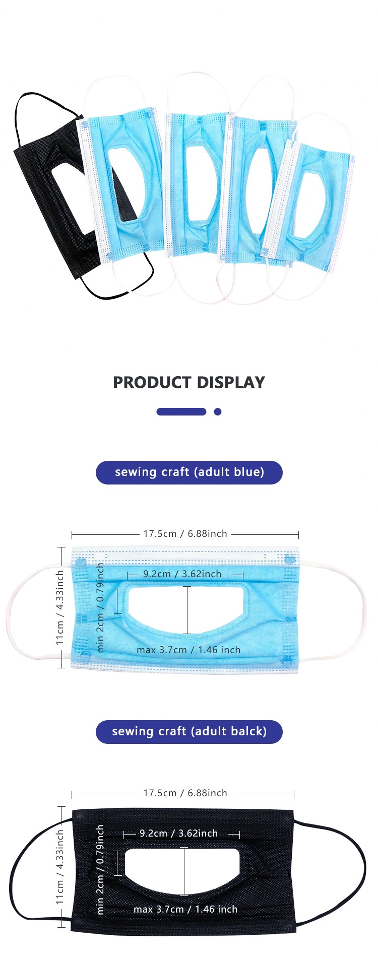 Disposable visible face mask lip reading 3 layer disposable deaf transparent mask