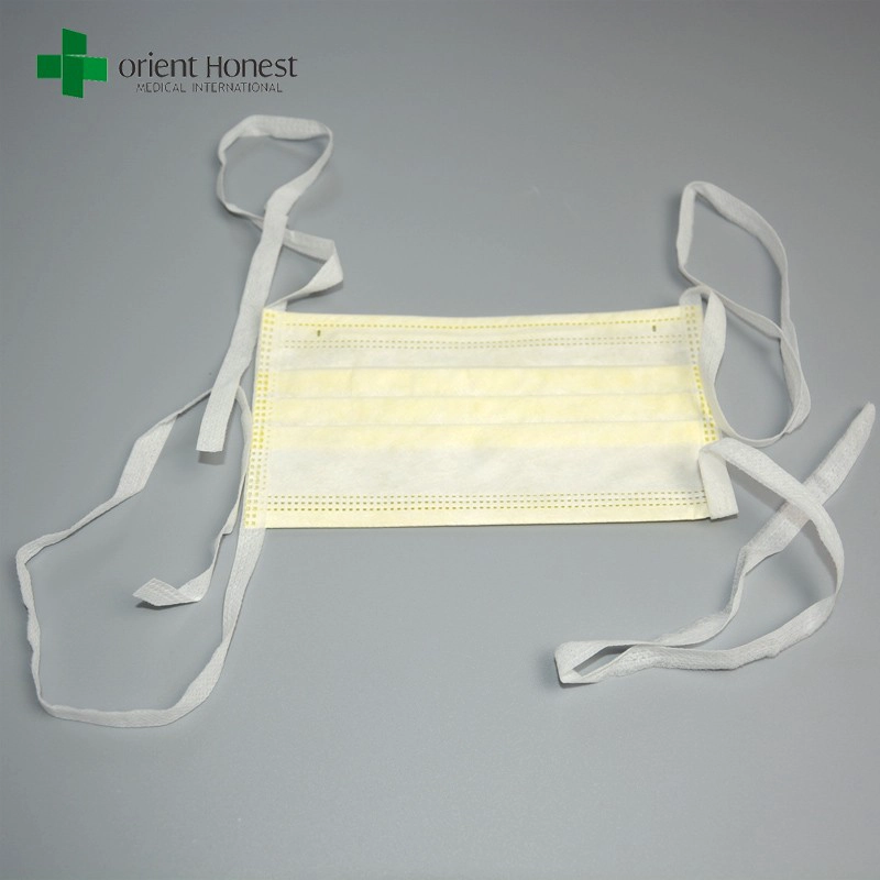 Couleur de lumière cravate retour masque chirurgical, anti-virus masque de protection, de la bouche médicale couvre exportateur