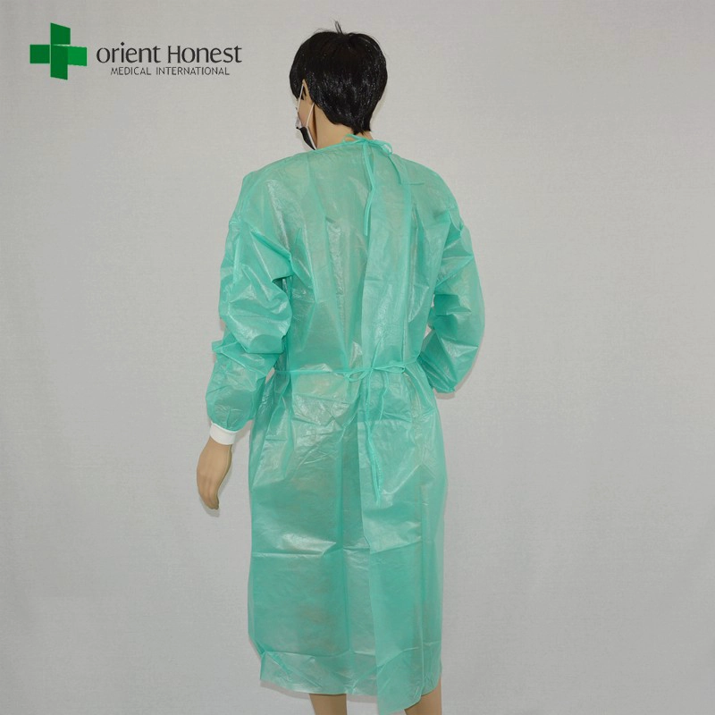 MEDICAL NATION High Performance, Easy Breathe Cool Strong, No-Wrinkle, Professional Disposable SMS Knee Length Lab Coat with Knit Cuffs, Collar.