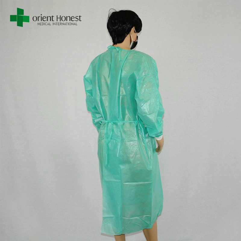 MEDICAL NATION High Performance, Easy Breathe Cool Strong, No-Wrinkle, Professional Disposable SMS Knee Length Lab Coat with Knit Cuffs, Collar.