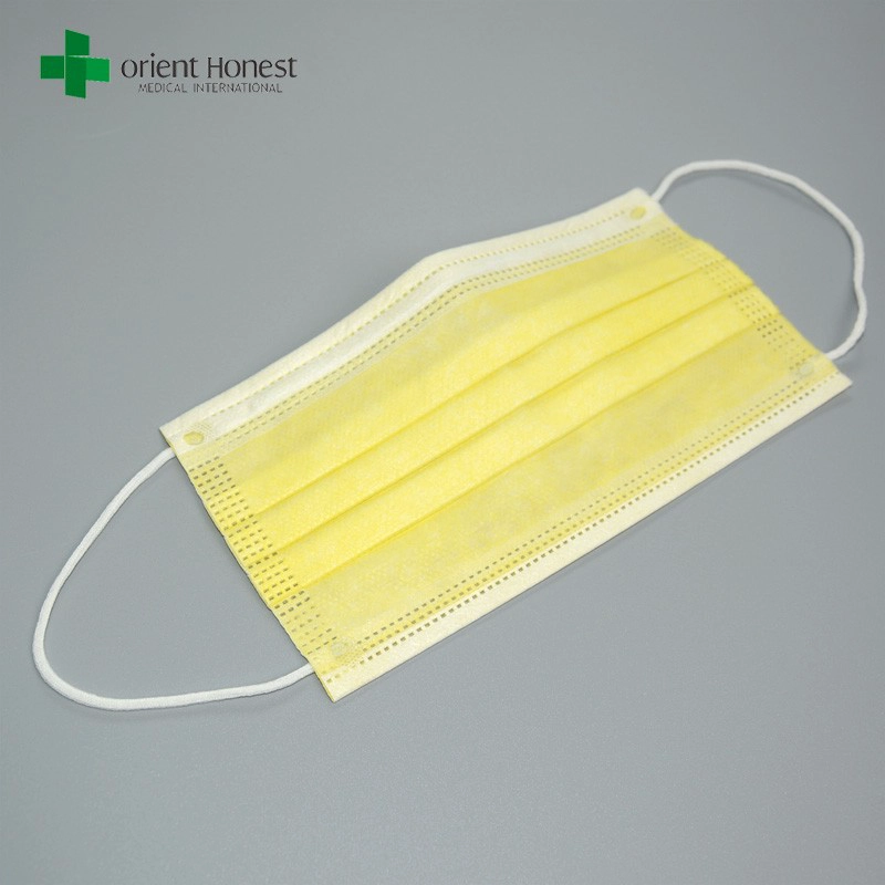 Los fabricantes para niños mascarilla desechable, al por mayor no tejido aislamiento máscara de la cara, color de la luz máscaras contra el polvo no tejido