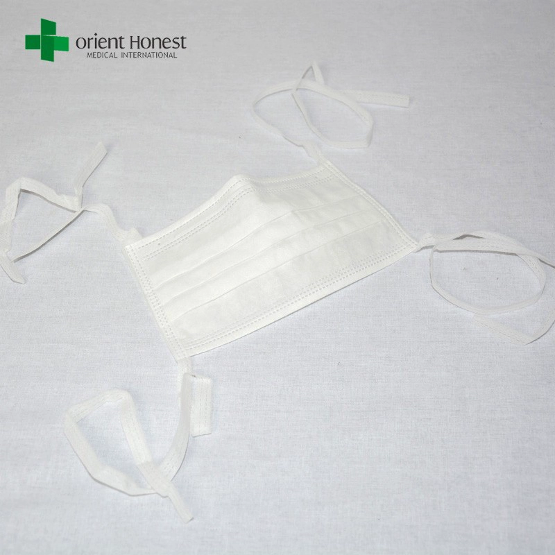 Nonwoven Krawatte auf OP-Maske, 3 Lagen chirurgische Gesichtsmaske, Fabrik für Krankenhausmasken