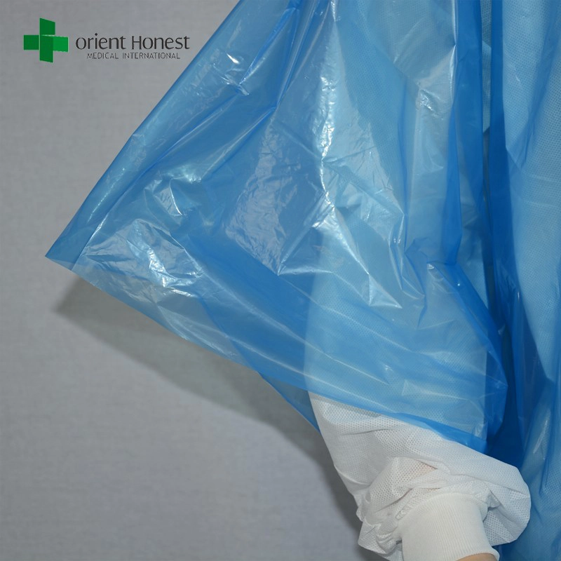 Regen Poncho Set Bunful-Blau-Einweg-Regenponcho für Erwachsene mit Kordelkordelhaube und Ärmeln