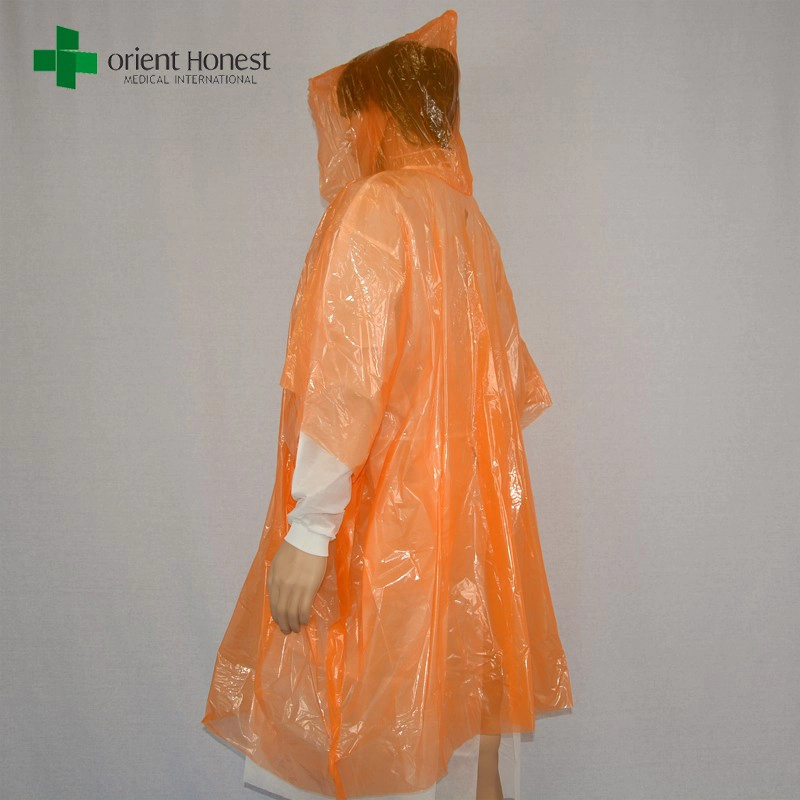 Regen Poncho Set Bunt orange