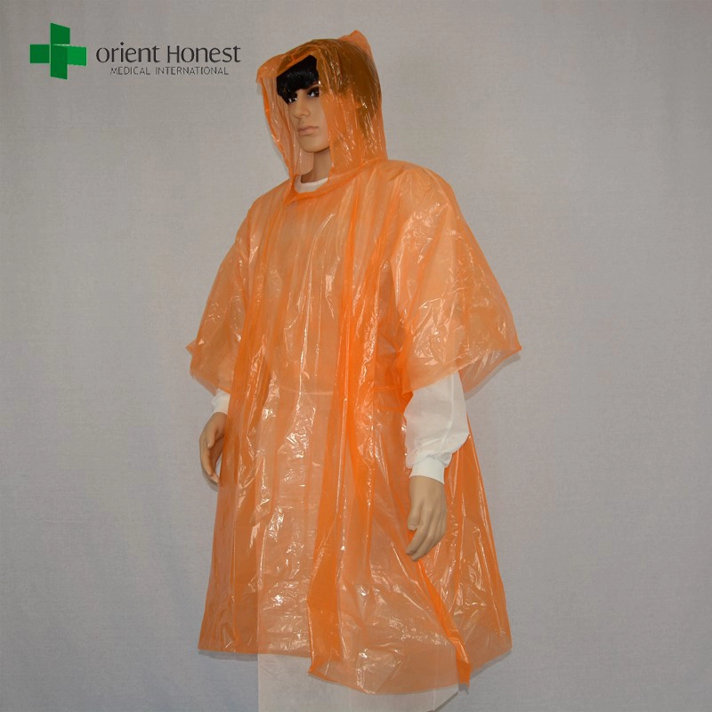 Regen Poncho Set Bunt orange