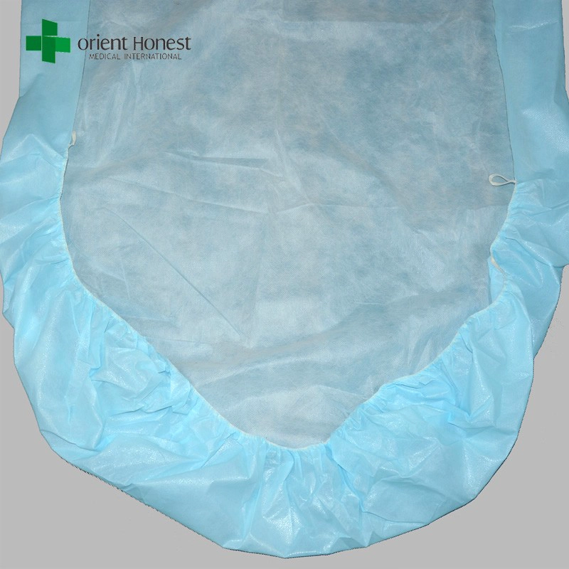 Pemasok untuk lembaran tahan air sekali pakai dan sarung bantal, seprai elastis dengan bantal selimut, non woven sprei biru