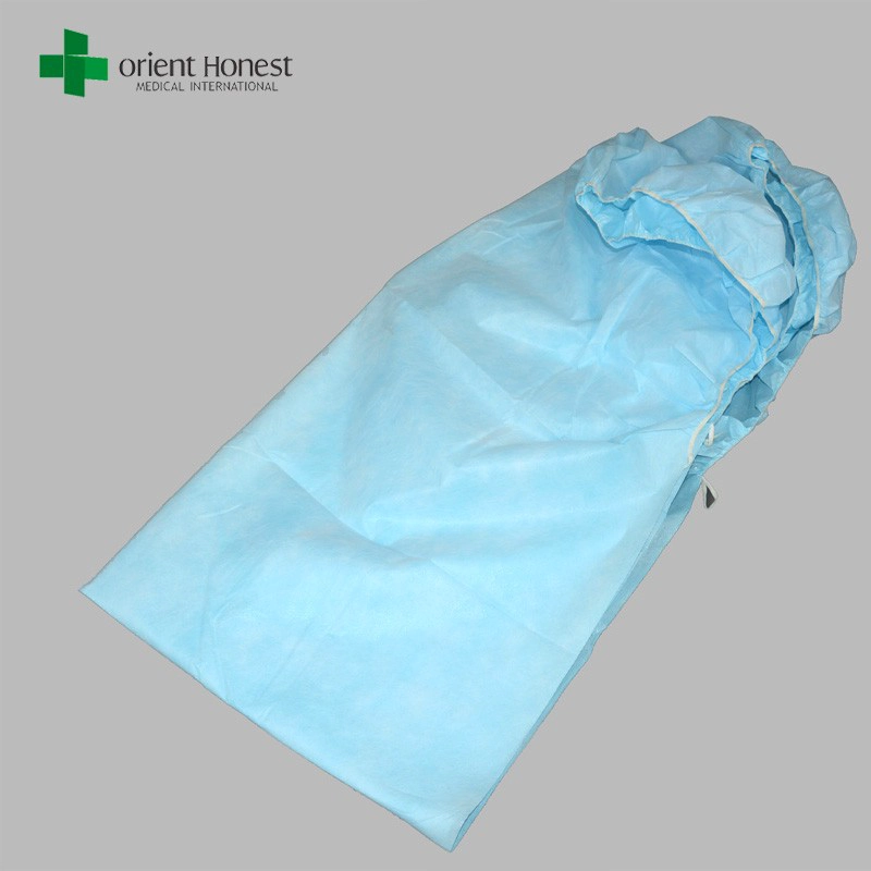 Pemasok untuk lembaran tahan air sekali pakai dan sarung bantal, seprai elastis dengan bantal selimut, non woven sprei biru