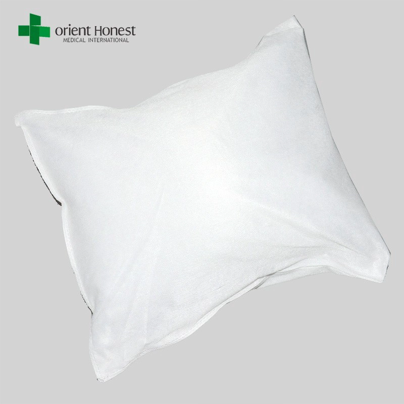 Pemasok untuk lembaran tahan air sekali pakai dan sarung bantal, seprai elastis dengan bantal selimut, non woven sprei biru