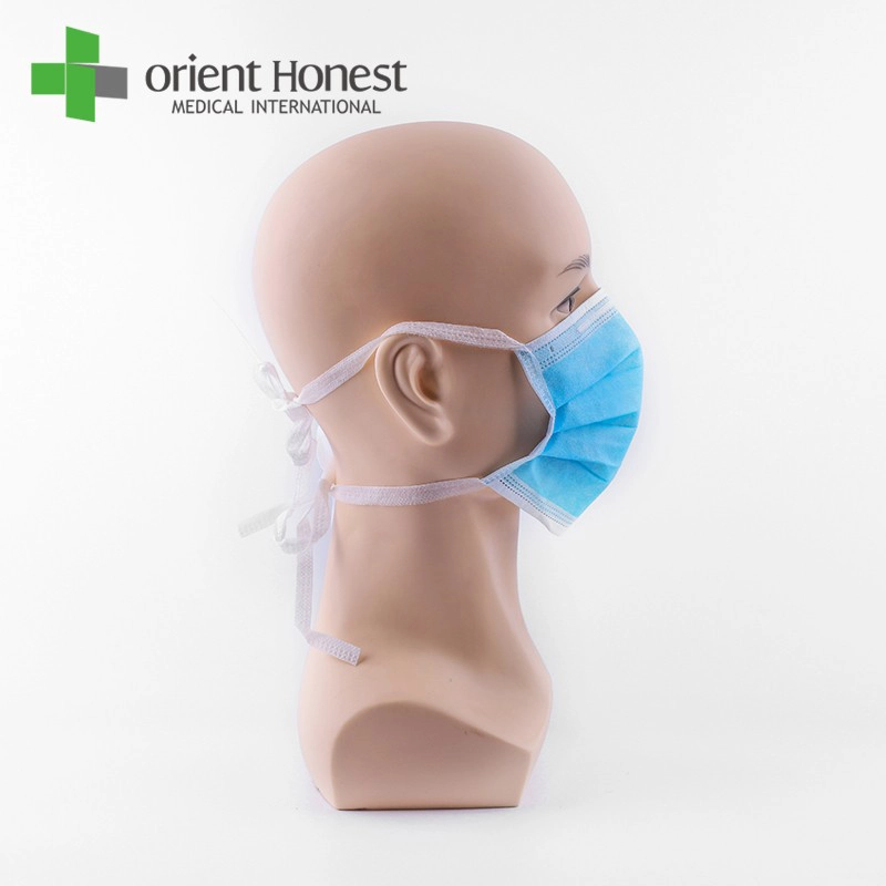 The disposable 3 ply PP nonwoven tie on face mask