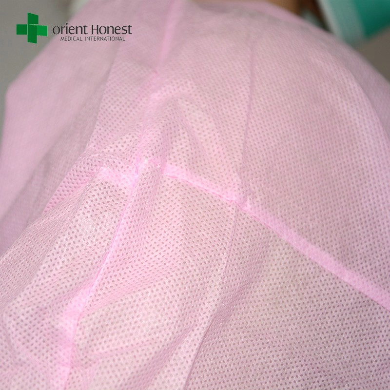 cheap pink knit collar lab coat ,spp visitor coat for food factory,nonwoven lab coats in China