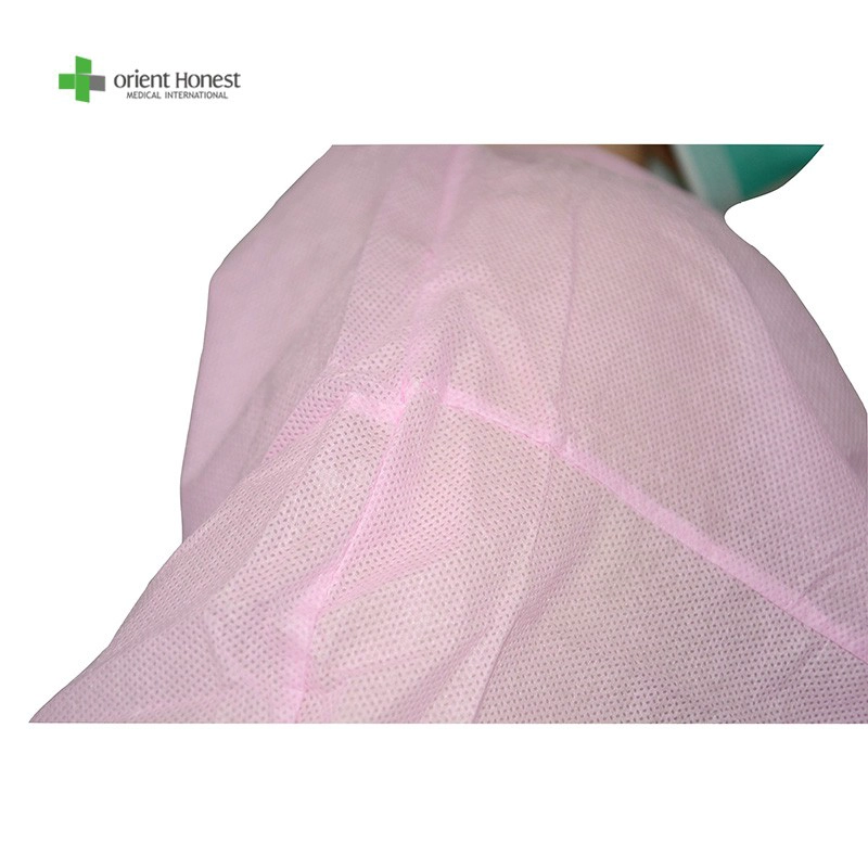 disposable PP workear non woven one time use pink colour lab coat