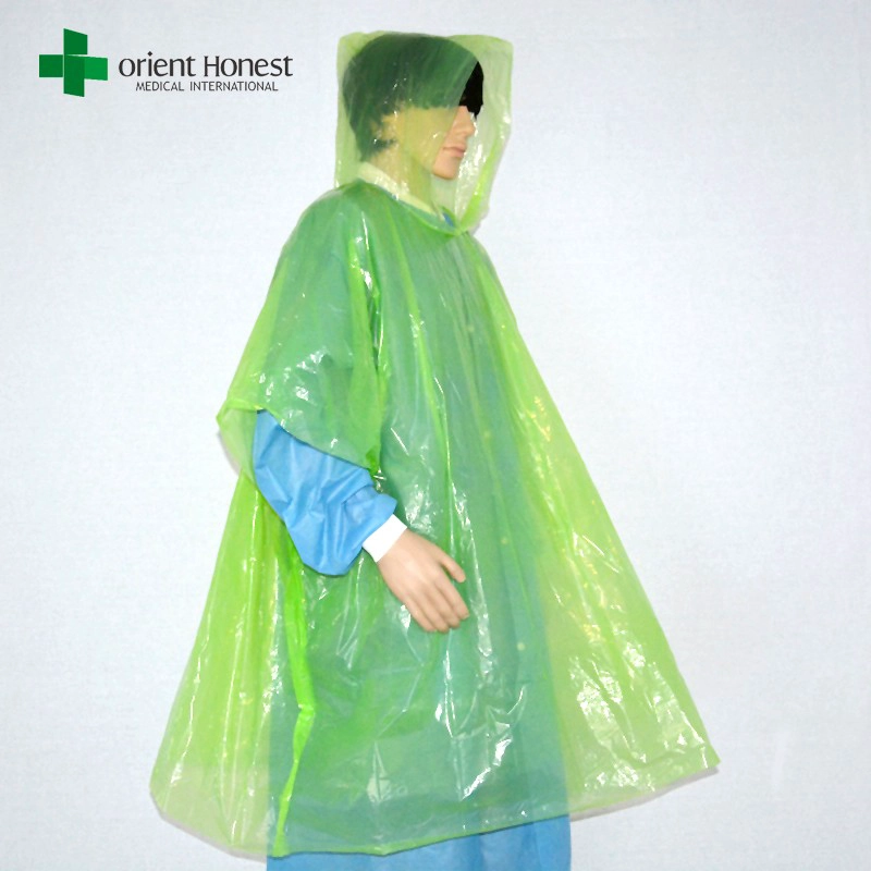 usa e getta per adulti poncho impermeabile, usa e getta alla rinfusa impermeabile poncho di emergenza, la pioggia poncho di plastica usa e getta