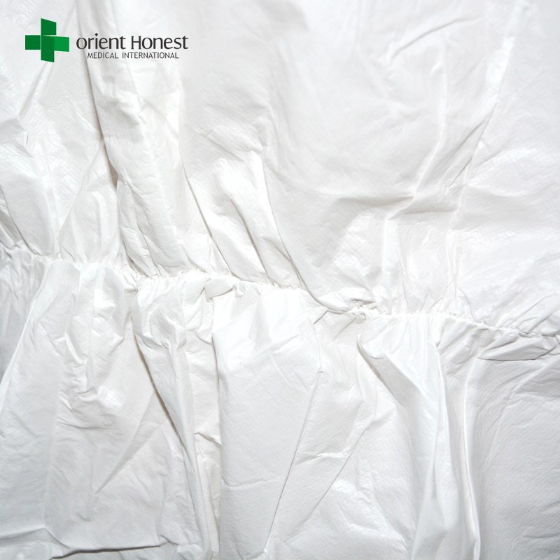 blanc jetable coverall, coverall jetable avec capuche, jetable type coverall 5 non tissé