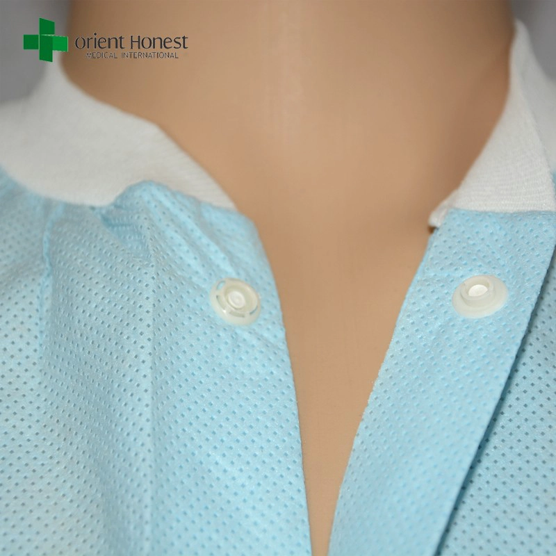 disposable pp non-woven visit gown,China exporter disposable vistor clothing,hot sales cheap disposable PP vistor coat