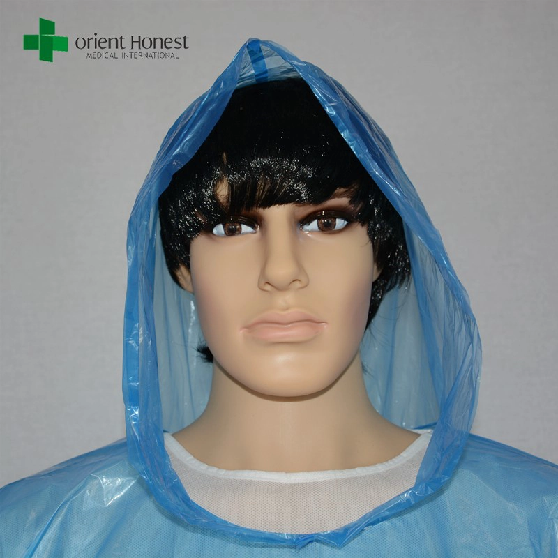 descartável impermeável fábrica China, descartável azul rainsuit, fabricante poncho impermeável