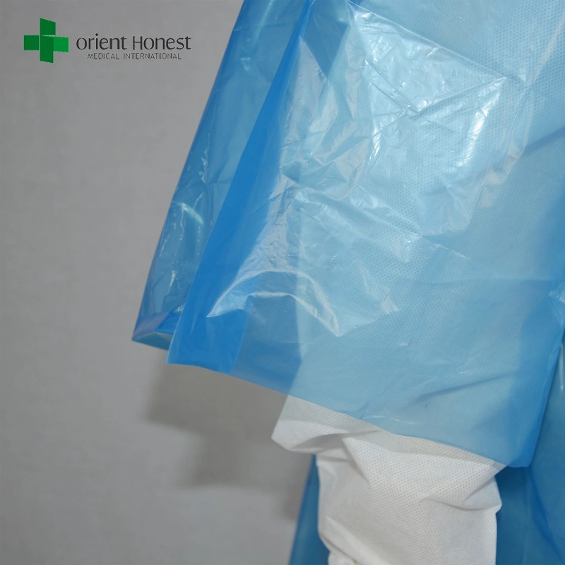 descartável impermeável fábrica China, descartável azul rainsuit, fabricante poncho impermeável