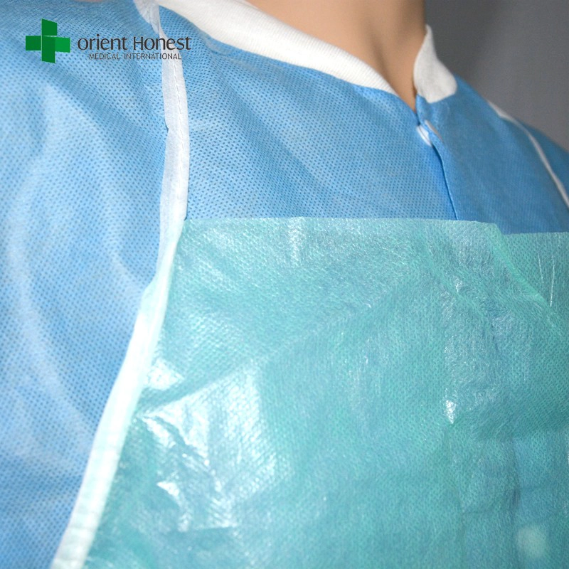 avental cirúrgico descartável, melhores vendas por atacado de plástico avental, fornecedor avental china médica