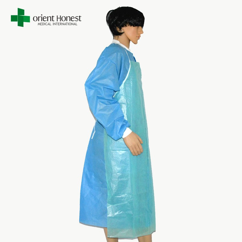 avental cirúrgico descartável, melhores vendas por atacado de plástico avental, fornecedor avental china médica