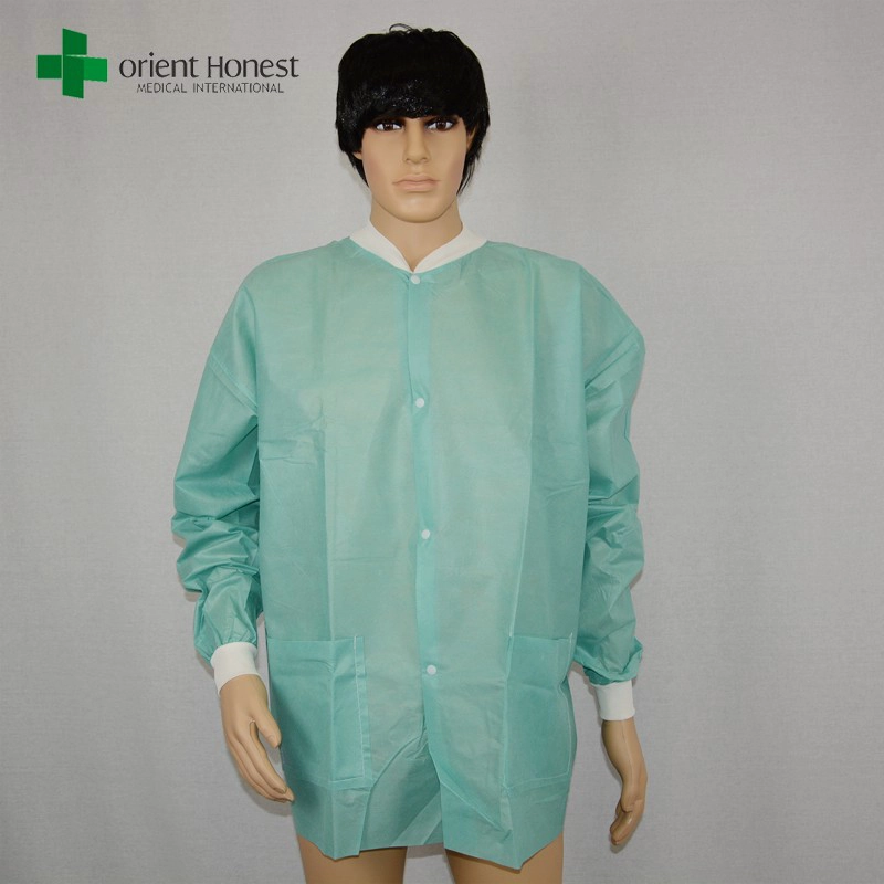hospital use nonwoven lab coat, High Quality Medical green Lab Coat,non woven lab coat manufacturer in China