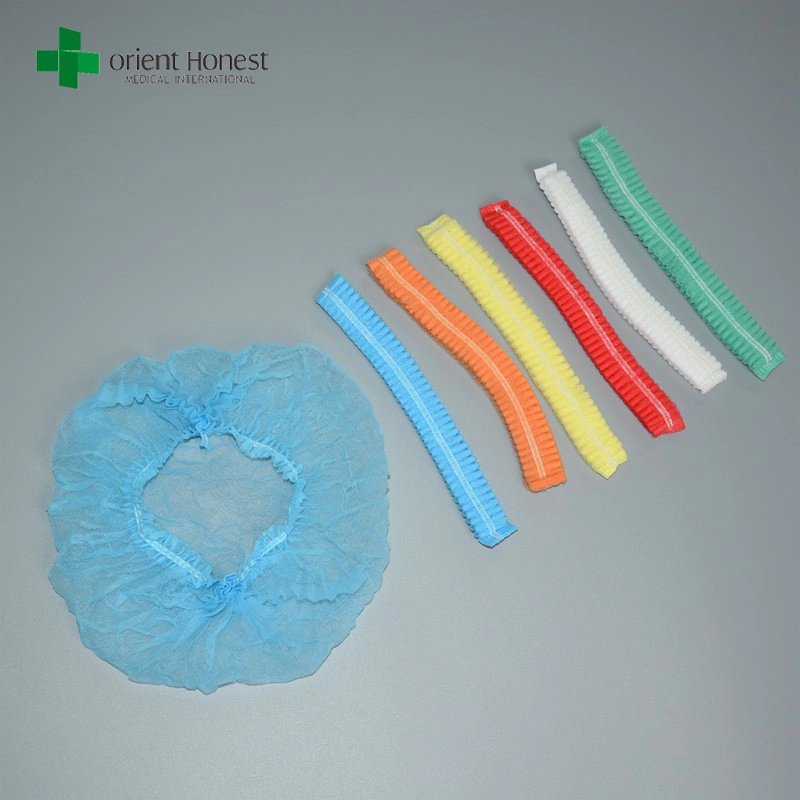 medical consumables high quality colorful non-woven single or double elastic 19'' 20'' 21'' custom size disposable clip cap