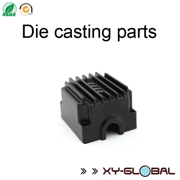 Black powder coated aluminum die casted transformer case