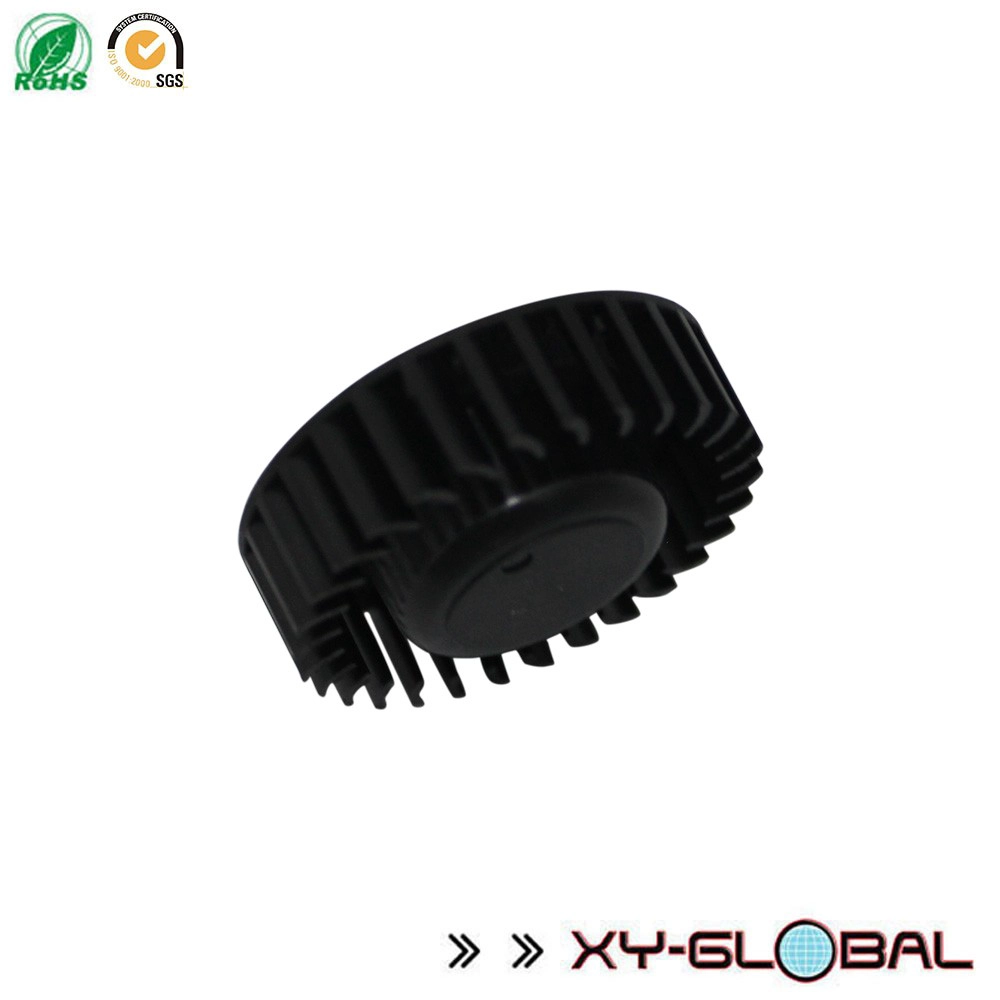 Precio a granel personalizado cilíndrico 6063 negro anodizado aluminio disipador de calor