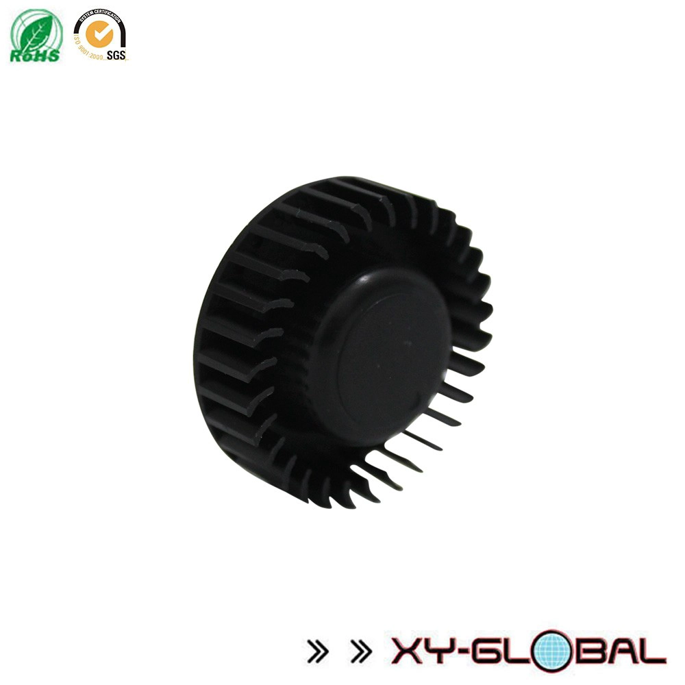Precio a granel personalizado cilíndrico 6063 negro anodizado aluminio disipador de calor