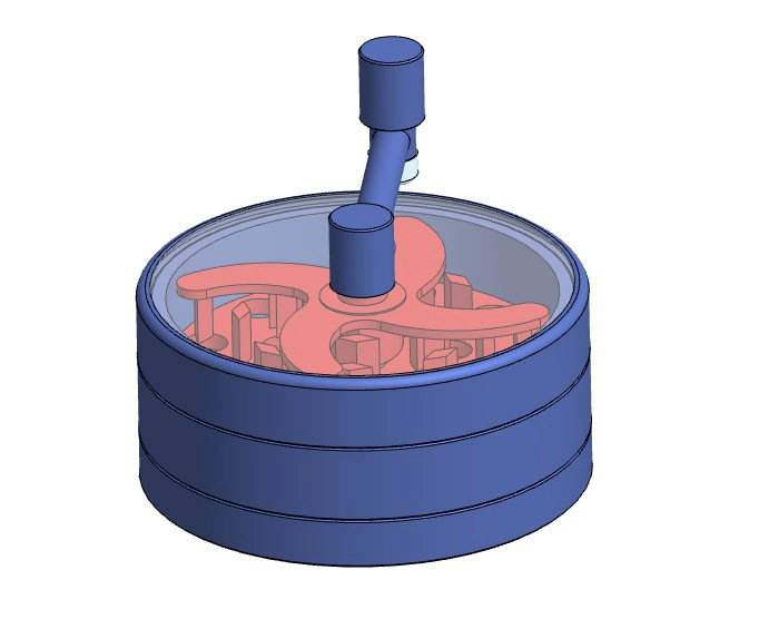 Handbetriebene Räuchermühle mit Glasscheibe