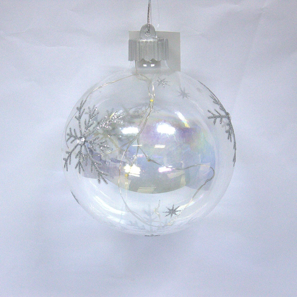 China 3.25" New Type Glass Xmas Ball With Led Lights manufacturer