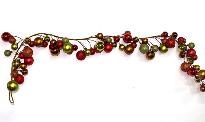 China Christmas garland decorations with colorful balls manufacturer
