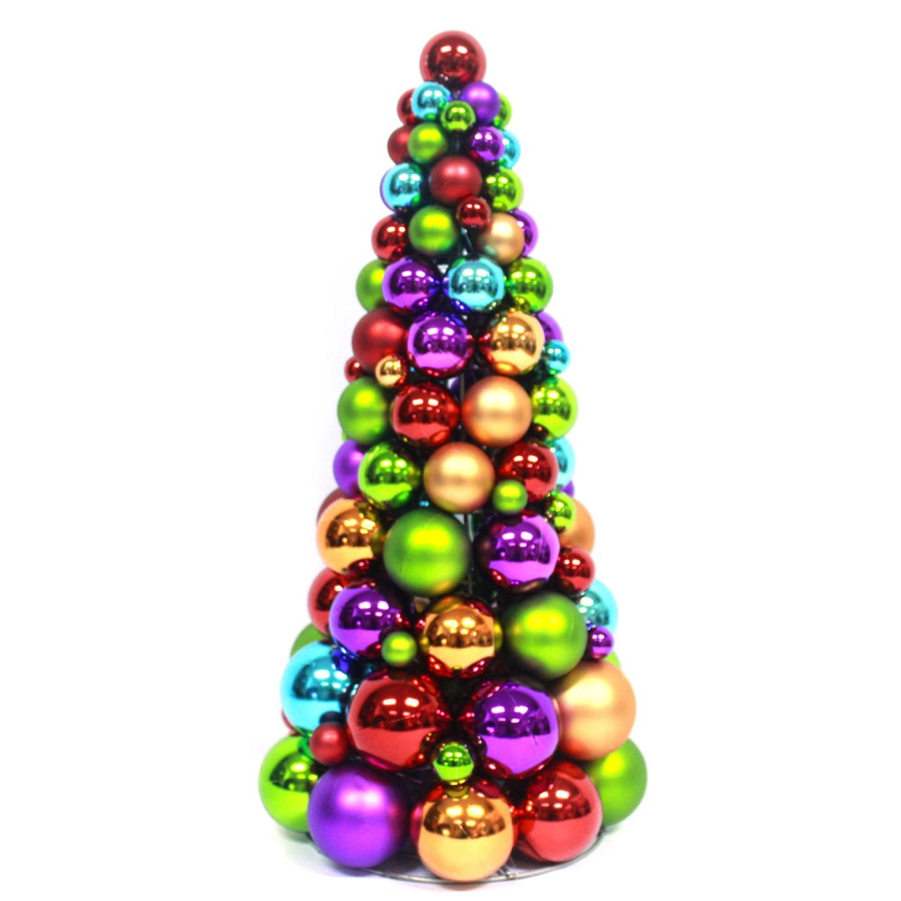 China Colorful Christmas Decoration Ornaments Cone Tree manufacturer