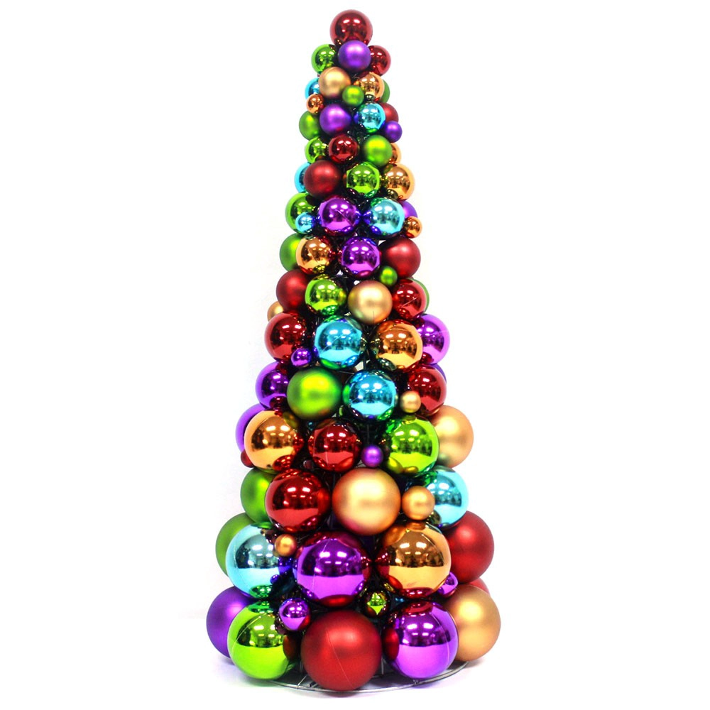 China Colorful Christmas Decoration Ornaments Cone Tree manufacturer