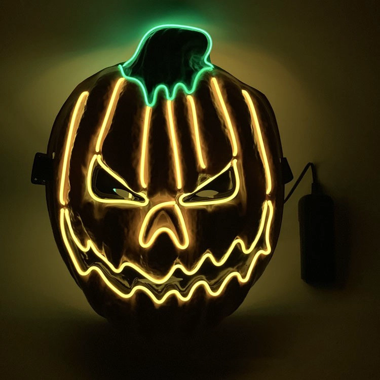 الصين Festival party decoration light up Rave Masquerade Funny Colorful Cosplay led halloween face mask الصانع