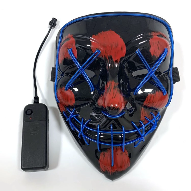 الصين Festival party decoration light up Rave Masquerade Funny Colorful Cosplay led halloween face mask الصانع