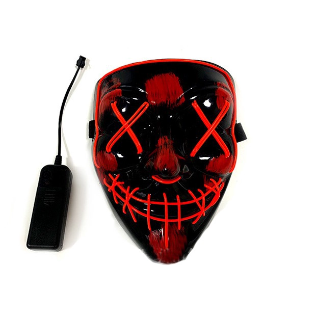 الصين Festival party decoration light up Rave Masquerade Funny Colorful Cosplay led halloween face mask الصانع