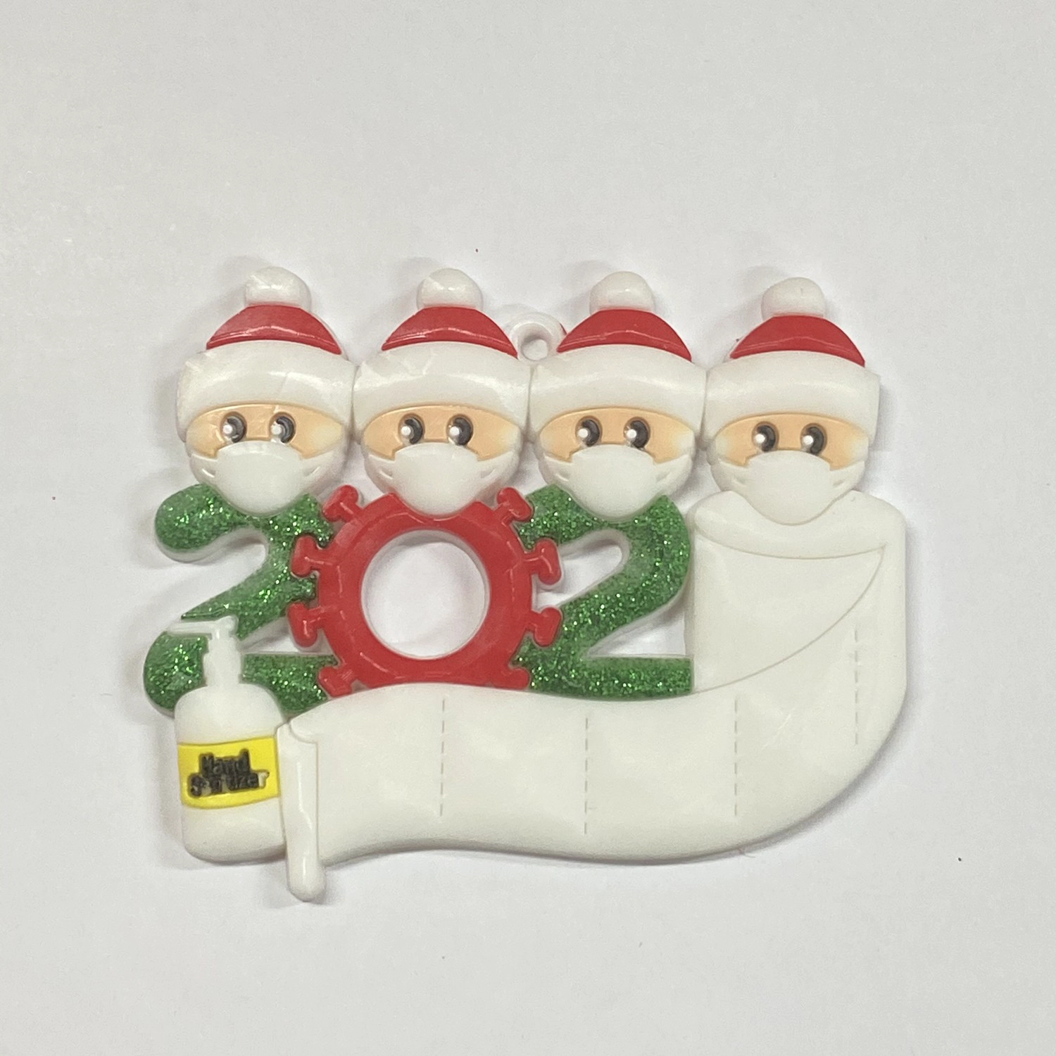 China Glitter quarantine ornament 2020 for Christmas tree hanging ornaments DIY family decoration In stock manufacturer