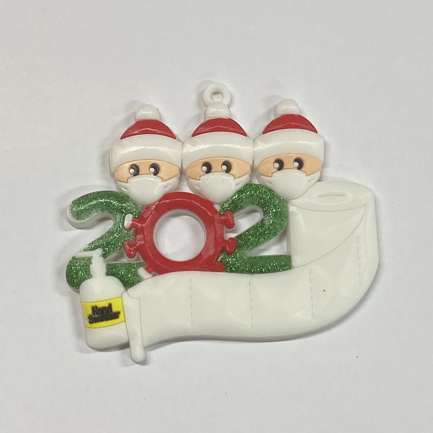 China Glitter quarantine ornament 2020 for Christmas tree hanging ornaments DIY family decoration In stock manufacturer