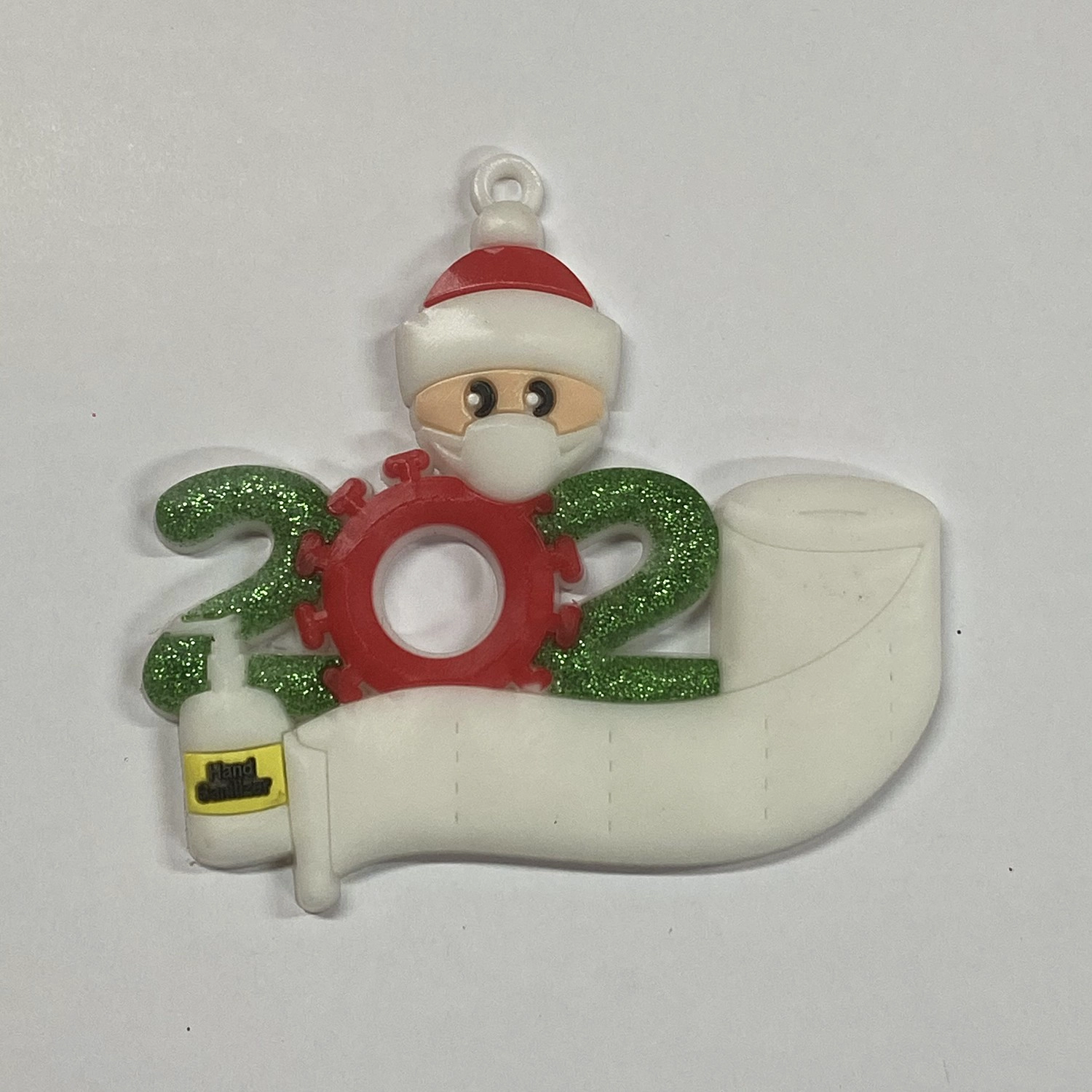 China Glitter quarantine ornament 2020 for Christmas tree hanging ornaments DIY family decoration In stock manufacturer