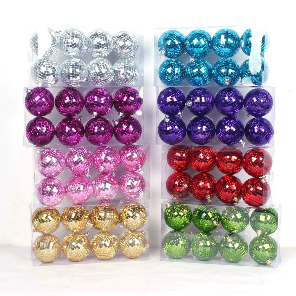 China Multi-Color Splendor Mirrored Plastic Disco Ball Christmas Ornament manufacturer
