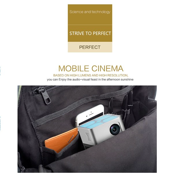 2017 Hottest 1080p Smart Mini projector LED DLP Mobile office shool video projector FHPC01