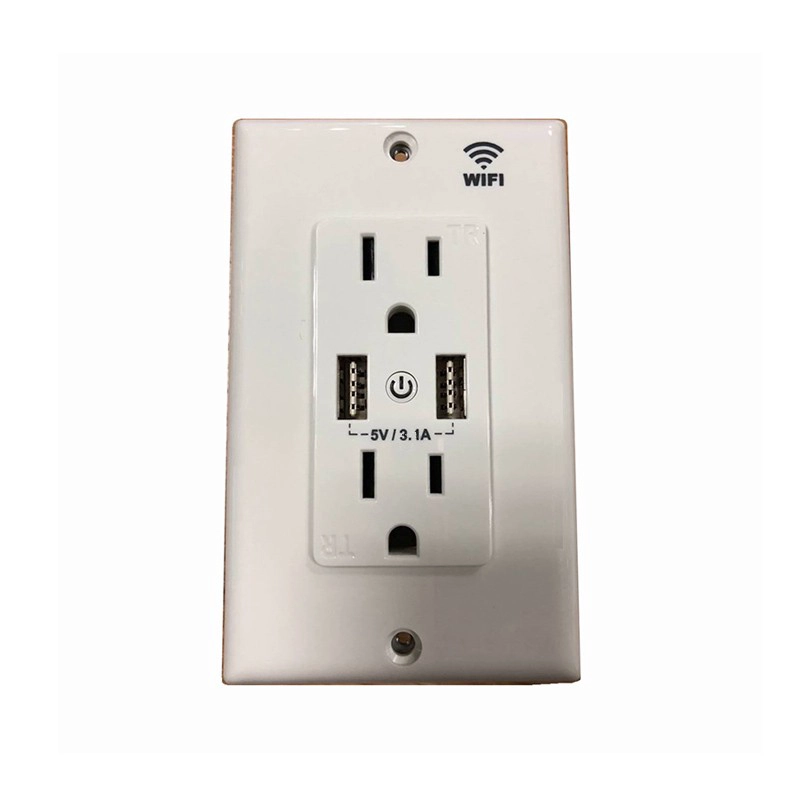 3.1A USB الإخراج الأمريكية القياسية الأمازون اليكسا واي فاي غطاء مقبس مأخذ الذكية مع الصمام الخفيفة