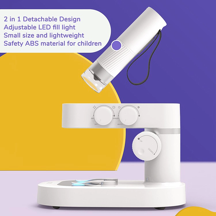 Niños STEM Aprendizaje Insecto Precontal Observación Microscopio para niños Microscopio educativo 1000x WiFi Bio Bio Microscopio