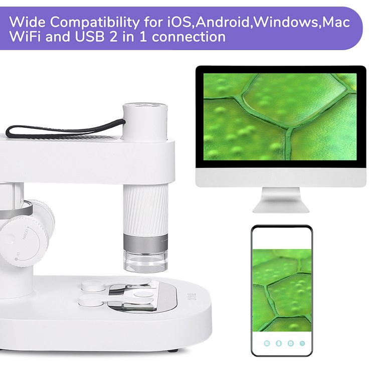 Niños STEM Aprendizaje Insecto Precontal Observación Microscopio para niños Microscopio educativo 1000x WiFi Bio Bio Microscopio