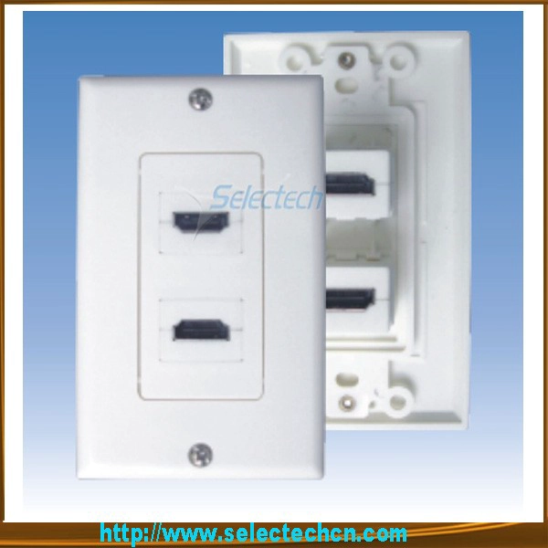 Daul ports HDMI Face plate High Speed HDMI Wallplate